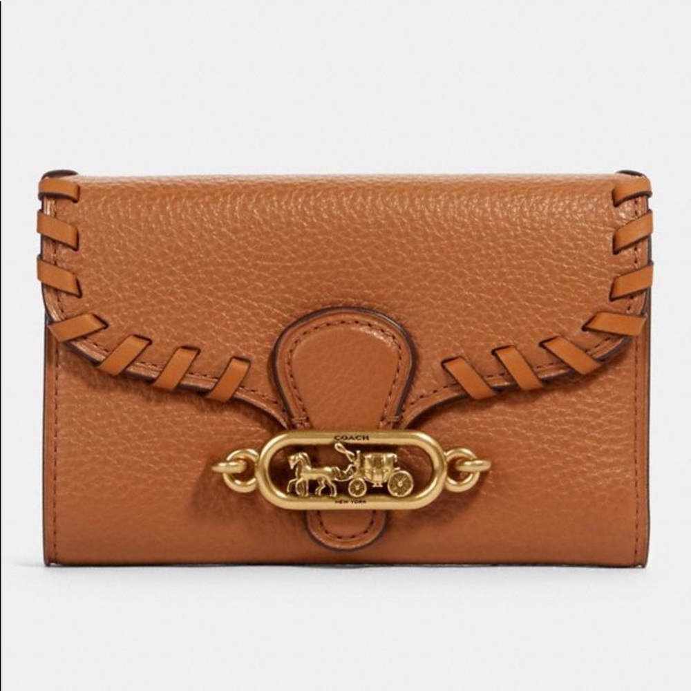 Jade Medium Envelope Wallet With Whipstitch